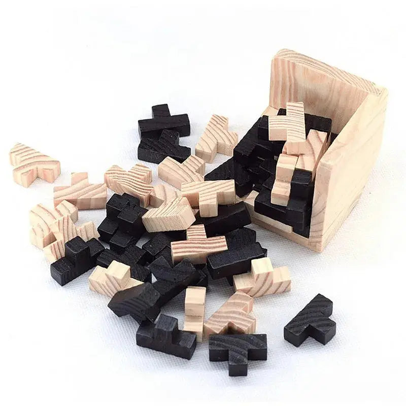 3D Wooden Puzzle Early Learning Educational Toys Kids IQ Brain Teaser Interlocking Cube Montessori Toys for Children Development - Eloy Royal