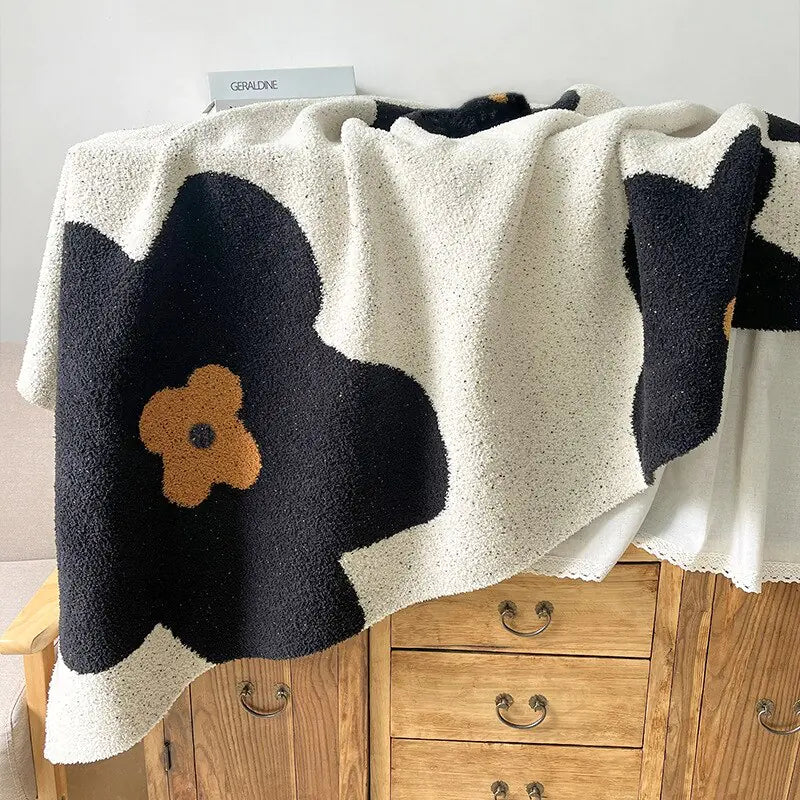 Korean Sunflower Velvet Knitted Blanket - Eloy Royal