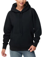 THE GYM PEOPLE Womens Oversized Hoodie Lightweight Soft Drawstring Pullover Sweatshirt with Pockets Black Black XX-Large