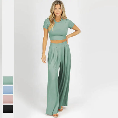 Jiggle Lounge Wide Pants Set - Eloy Royal