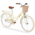 24 Inch Girls Bike, Steel Frame, Multiple Colors, with Front Basket & Rear Rack and Fenders