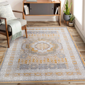 LOOM & LUXE Collection 8X10 Cream/Ivory /Medallion Non-Shedding Living Room Bedroom Dining Home Office Stylish and Stain Resistant Area Rug