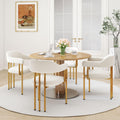 Dining Chair Set Of 2  2505-1 Beige Golden finish