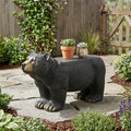 MGO BEAR BENCH, Concrete Outdoor Bench, Outdoor Bench, Matte Black + Black