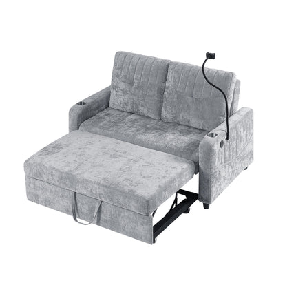 Modern Loveseat Pull-out Sofa Bed with Adjustable Backrest