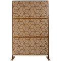 Outdoor & Indoor Privacy Screen Metal Privacy Screen 76' H×48' W, Freestanding Decorative Privacy Screen for Deck Balcony Patio, Privacy Fence Panels for Outside Lawn Garden PS116 BROWN