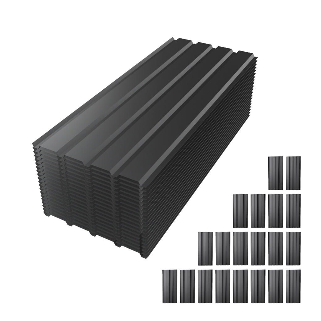 Metal Roof Panel length 42.5 IN Galvanized Roof Panels 20 PCS Waterproof Heavy Duty Metal Roof Panels for Outdoor House Storage Stables Patio Garages Sheds,Gray