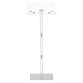 Podium Stand, 43-Inch Acrylic Lectern, Portable Laptop Desk with Wide Reading Surface, Book Clips, Adjustable Angle, Floor-Standing, for Classroom, Wedding, Conference, Lecture and Concert