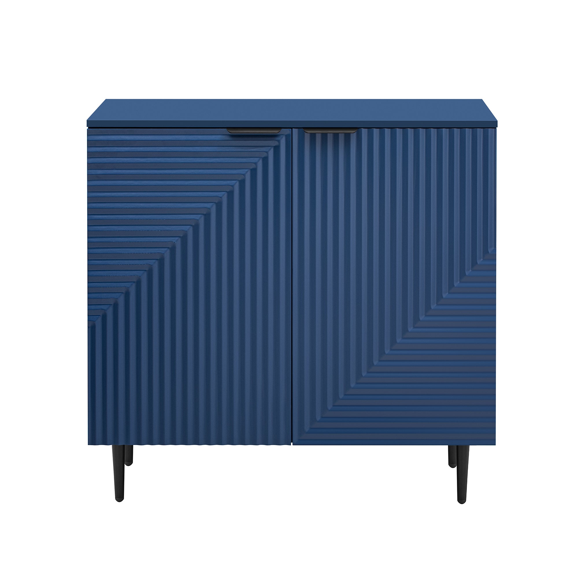 Side Cabinet with Adjustable Shelves and Geometric Door Panels