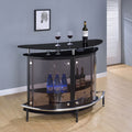 Strick & Bolton Black Freestanding Glass Top Home Bar Wine Cabinet