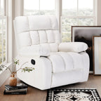 Recliner Chair, Upholstered Rocker Recliner Chair with Side Pocket, Ergonomic 110°-160° Adjustable Reclining Chairs for Adults, Single Sofa Chair with Footrest,Recliner Sofa for Living Room - Eloy Royal