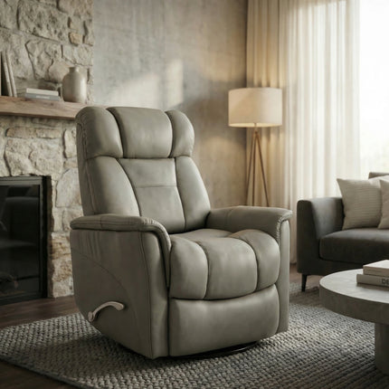 Swivel Glider Recliner with Manual Adjustable Headrest & Footrest in Oslo Mineral