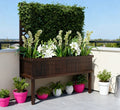 Raised Garden Bed,Elevated Wood Planter with Trellis for Climbing Plants,with Legs and Drainage Holes