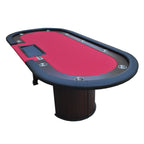 96' Poker Table Model 16367 Red with U Shape Legs, Drox Box, Chips Tray - Eloy Royal
