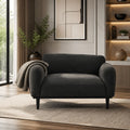 Loveseat Sofa - 50'Dark Gray Upholstered 2-Seater with Black Legs, Comfortable & Stylish for Living Room, Office, or Reading Nook,Dark Gray