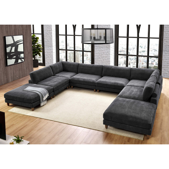 Large Seating Corduroy Modular Sectional