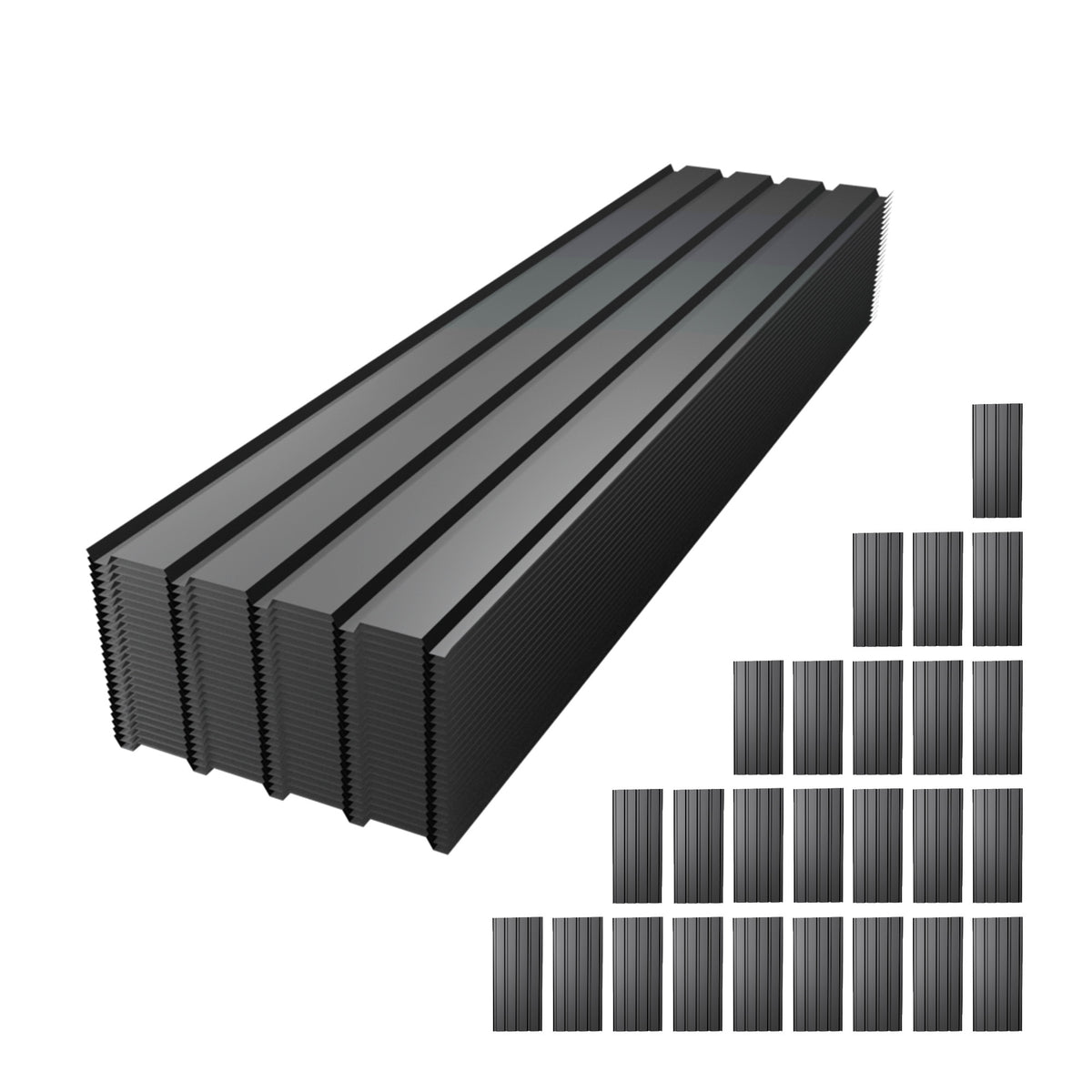 Metal Roof Panel Length 72.8IN Galvanized Roof Panels 25 PCS Waterproof Heavy Duty Metal Roof Panels for Outdoor House Storage Stables Patio Garages Sheds,Gray