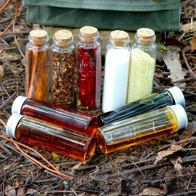 Outdoor Camping Glass Seasoning Bottle Portable Set - Eloy Royal