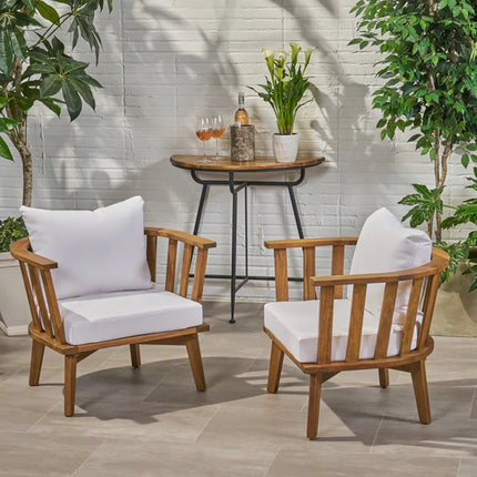 Outdoor Acacia Wood Patio Club Chair with Wooden Patio Furniture