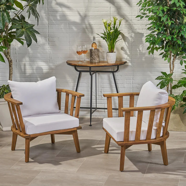 Outdoor Acacia Wood Patio Club Chair with Wooden Patio Furniture