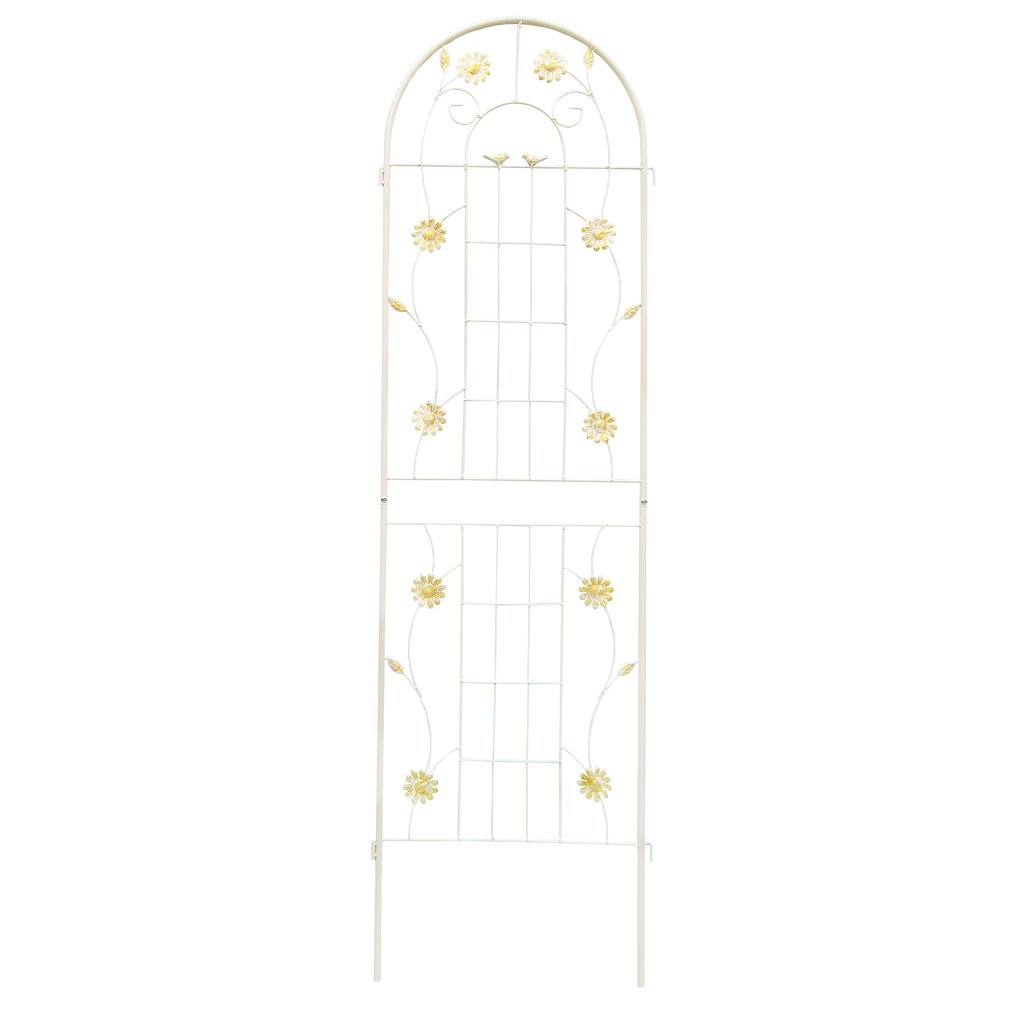 2 Pack Metal Garden Trellis 71' x 19.7' Rustproof Trellis for Climbing Plants Outdoor Flower Support Cream White