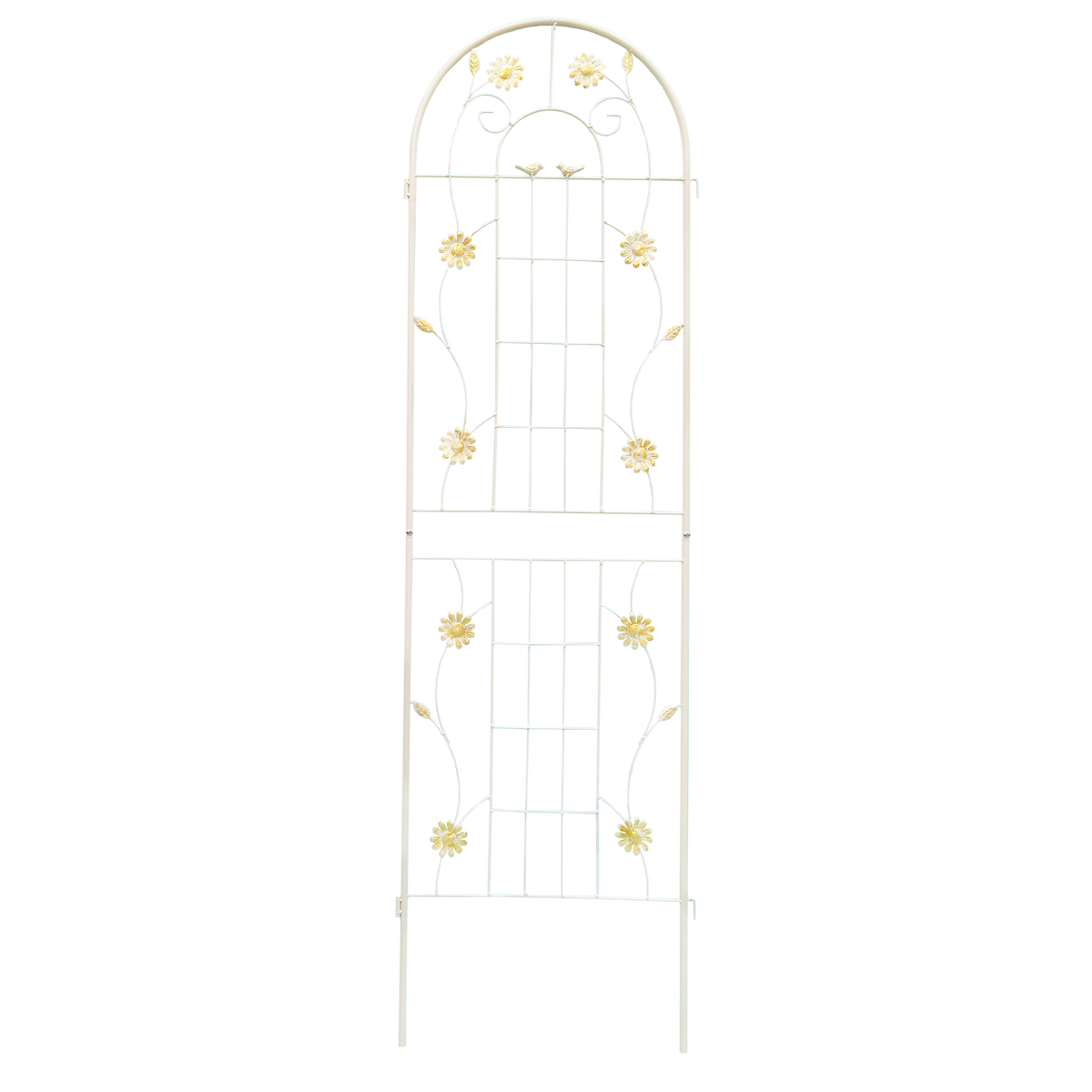2 Pack Metal Garden Trellis 71' x 19.7' Rustproof Trellis for Climbing Plants Outdoor Flower Support Cream White