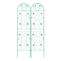 2 Pack Metal Garden Trellis 86.7' x 19.7' Rustproof Trellis for Climbing Plants Outdoor Flower Support Green