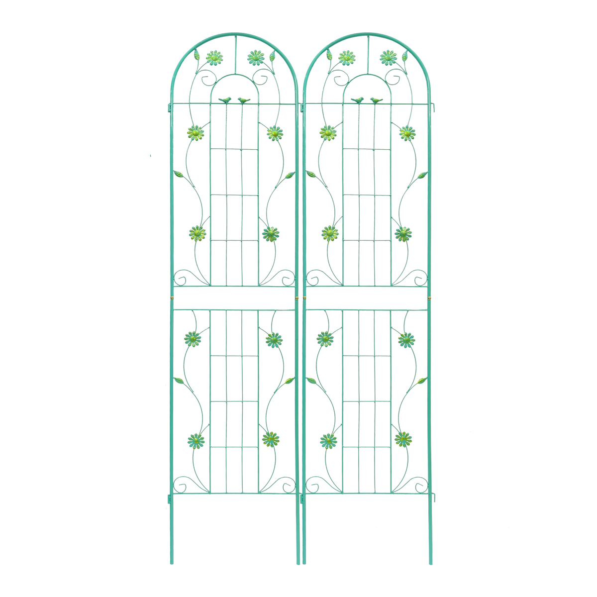 2 Pack Metal Garden Trellis 86.7' x 19.7' Rustproof Trellis for Climbing Plants Outdoor Flower Support Green