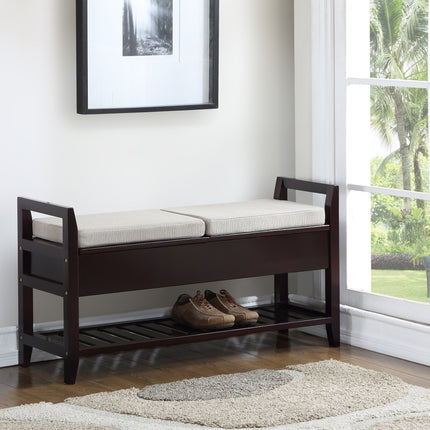 Vannes Espresso Storage Shoe Bench