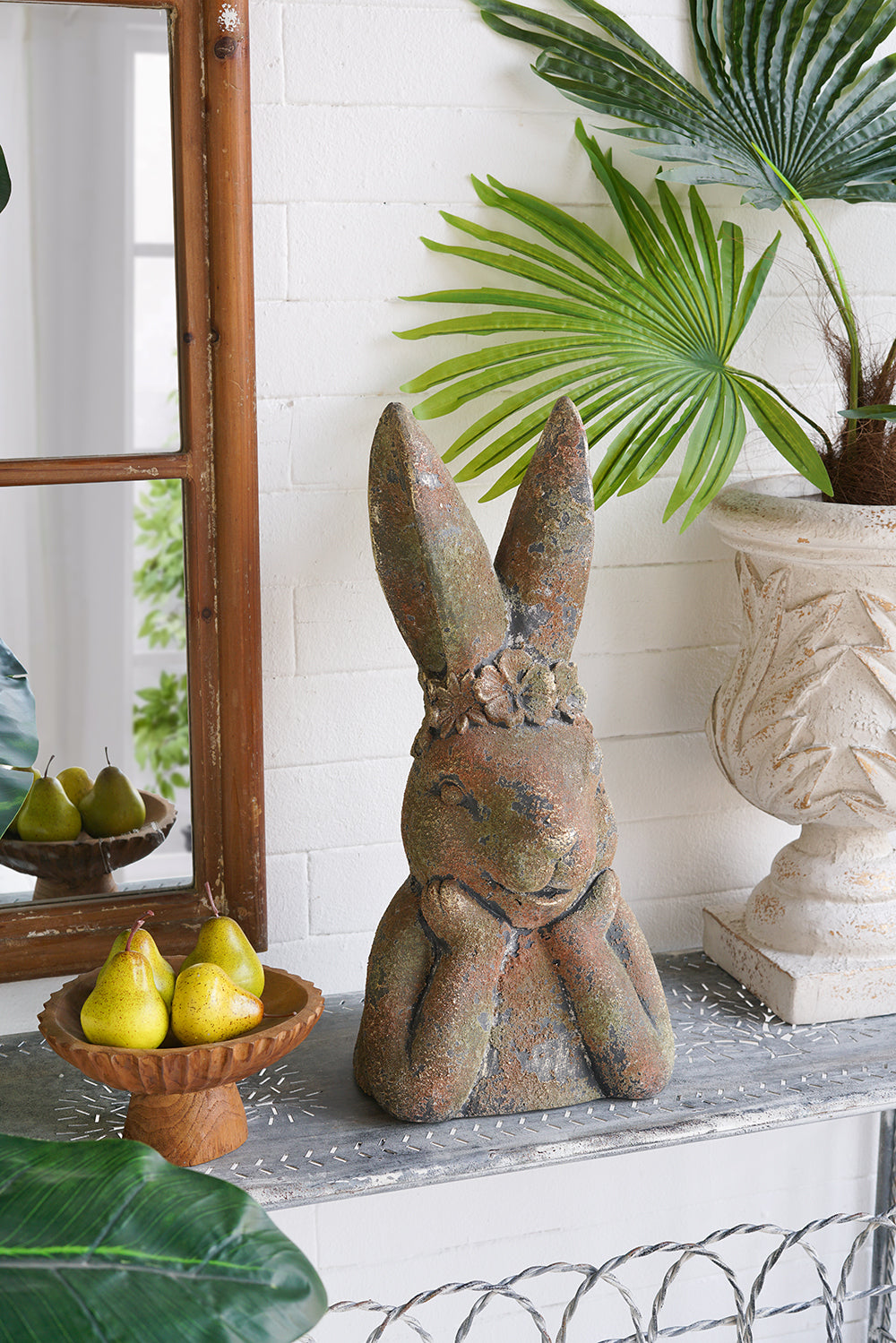 9.3x7.9x20.3'  Antique Rabbit Figurine