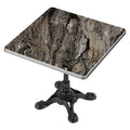 31.5' Square Outdoor Tulip Dining Table, Sintered Stone Tabletop with Luxury Faux Marble Print, Heavy Duty Cast Iron Base, Scratch & Wear Resistant, Waterproof Surface, Ideal for Indoor & Outdoor Use
