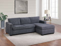 L-Shaped Sectional Sofa 2pc Square Arms Plastic Legs right Arm Chaise Left Arm Sofa Dark Gray Finish Primary Living Room