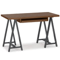 Spokane Solid Walnut Veneer and Metal Small Desk in Walnut