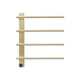 Brushed Gold Heated Towel Rack for Bathroom,Wall Mounted with Intelligent Touch Screen Timer, 4-Bar Towel Warmer, 304 Stainless Steel Polished, Plug-in/Hard-Wired