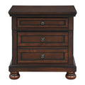 Nightstands Bedroom Wood Veneer Traditional Cherry Set of 2