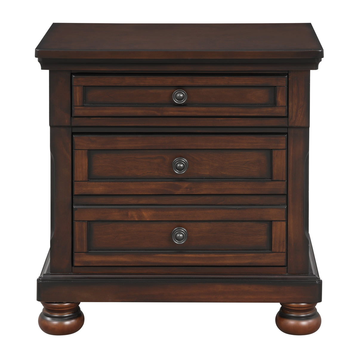 Nightstands Bedroom Wood Veneer Traditional Cherry Set of 2