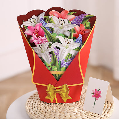 Flowers Holiday Gift Large Bouquet Greeting Card Decoration Greeting - Eloy Royal