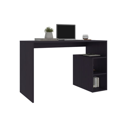 Solid Wide Writing Desk with 3 side Open Storage Shelves, Top Workspace, Freestanding Computer Desk for Home Office, Bedroom or Living Room