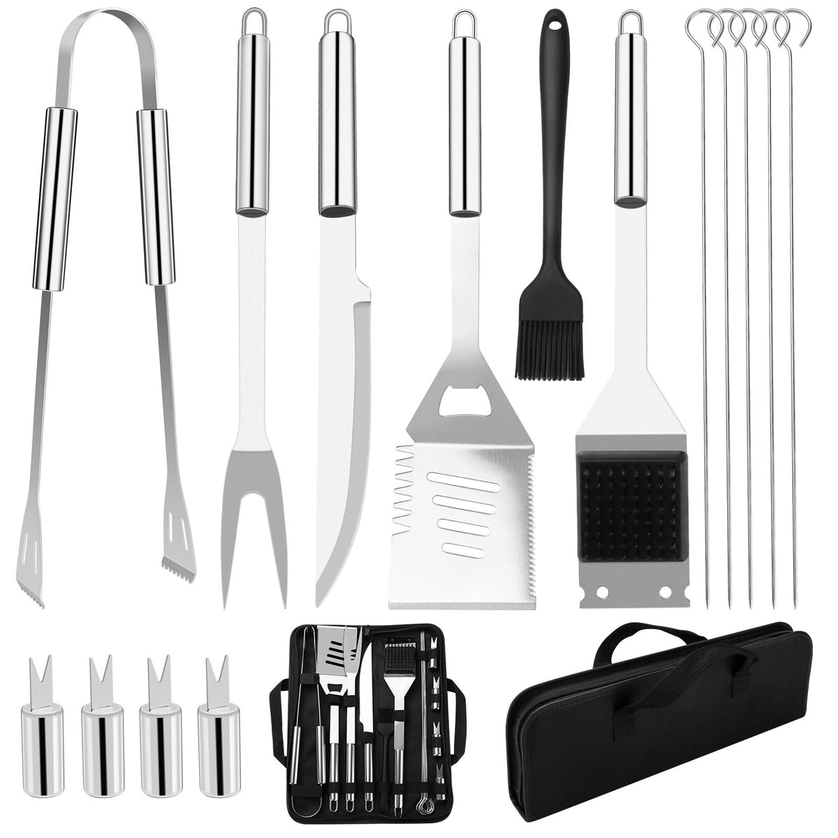 15 Pcs Stainless Steel Grill Utensils Set