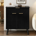 Kitchen Storage Cabinet, Adjustable Shelves , Storage with 1 Drawers and 2 Doors, Cabinet with Solid Wood Feet,Floor Sideboard Buffet for Living Room, Living Room, Kitchen, Entryway,(BLACK)
