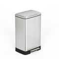 Brushed Nickel 14 Gallons Pedal Trash Can with Soft Close Lid, Removable Inner Bucket & Detachable Wheels, Odor Control Slot for Kitchen Home