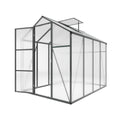Gain Height Windproof Aluminum Greenhouse 6x8 FT Polycarbonate with Raised Base and Anchor, Black Aluminum Alloy Frame, All-Season Outdoor Garden Shelter
