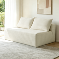 57'Cloud Sectional Couch, Comfortable 2 Seater sofa Couch for Modern Living Room,(Plush Fabric),white