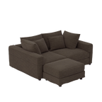 102.4 'Plush Corduroy 4-Seat Sofa,Modern Comfy Upholstered Sofa Cloud Couch,Deep Seat Couches with Soft Pillows and Movable Ottoman,Convertible Sofa Lounge Chair,for Living Room,Apartment,Office,Camel - Eloy Royal