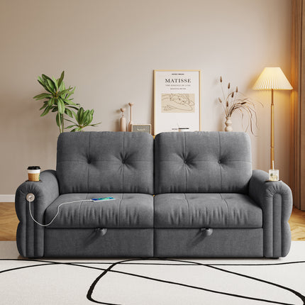 It is a multi-functional sofa, a 77-inch convertible sofa bed, and a 2-in-1 piece suitable for both sitting and lying down. Made of  Sheneyron fabric, it is suitable for living rooms, bedrooms