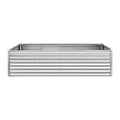Galvanized Raised Garden Bed, 8 x 4 x 2 ft, Rectangular Metal Planter Box Kit Outdoor, Bottomless Elevated Planting Box with Gloves, Rustproof Alu-Zinc, for Growing Flowers Vegetables, Silver