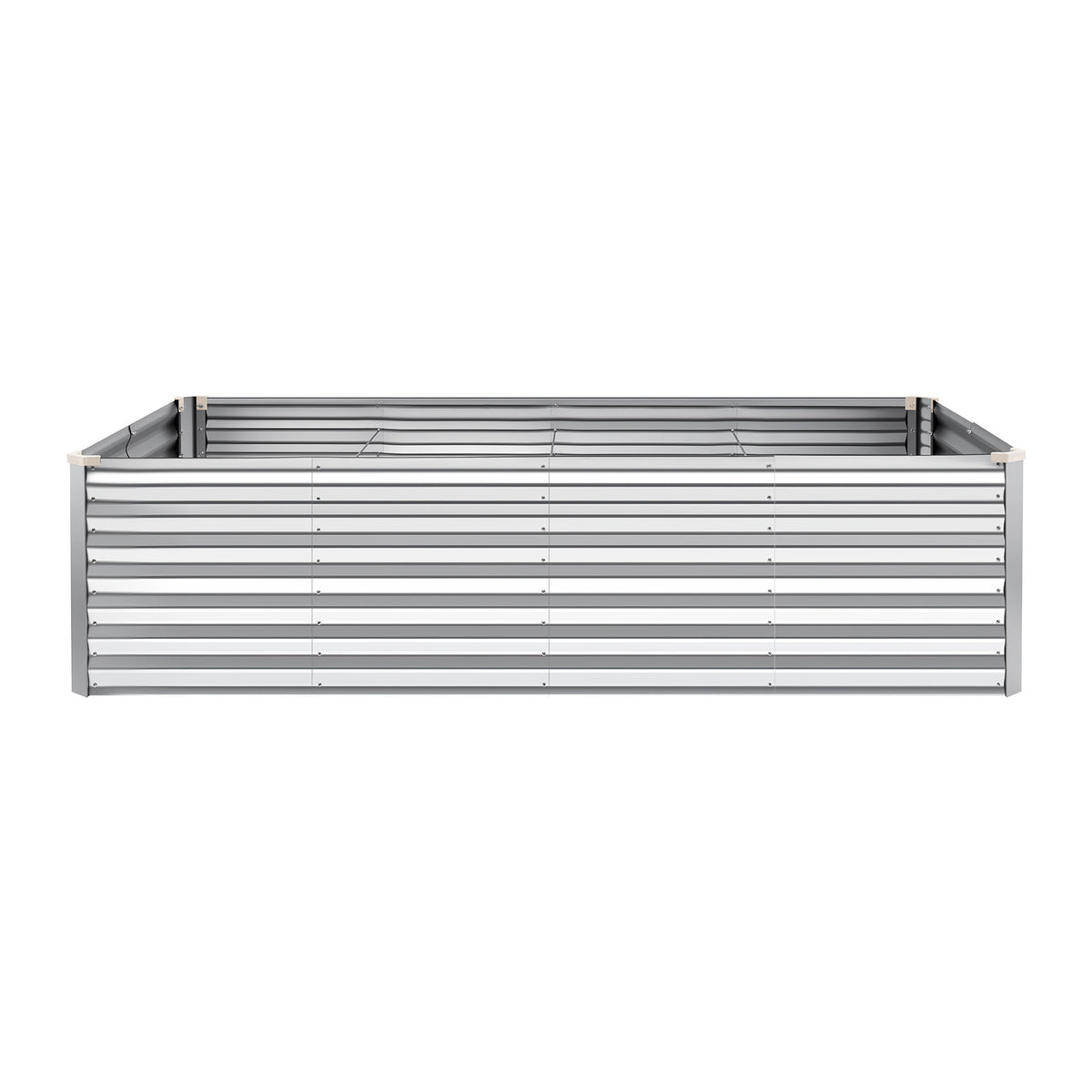 Galvanized Raised Garden Bed, 8 x 4 x 2 ft, Rectangular Metal Planter Box Kit Outdoor, Bottomless Elevated Planting Box with Gloves, Rustproof Alu-Zinc, for Growing Flowers Vegetables, Silver