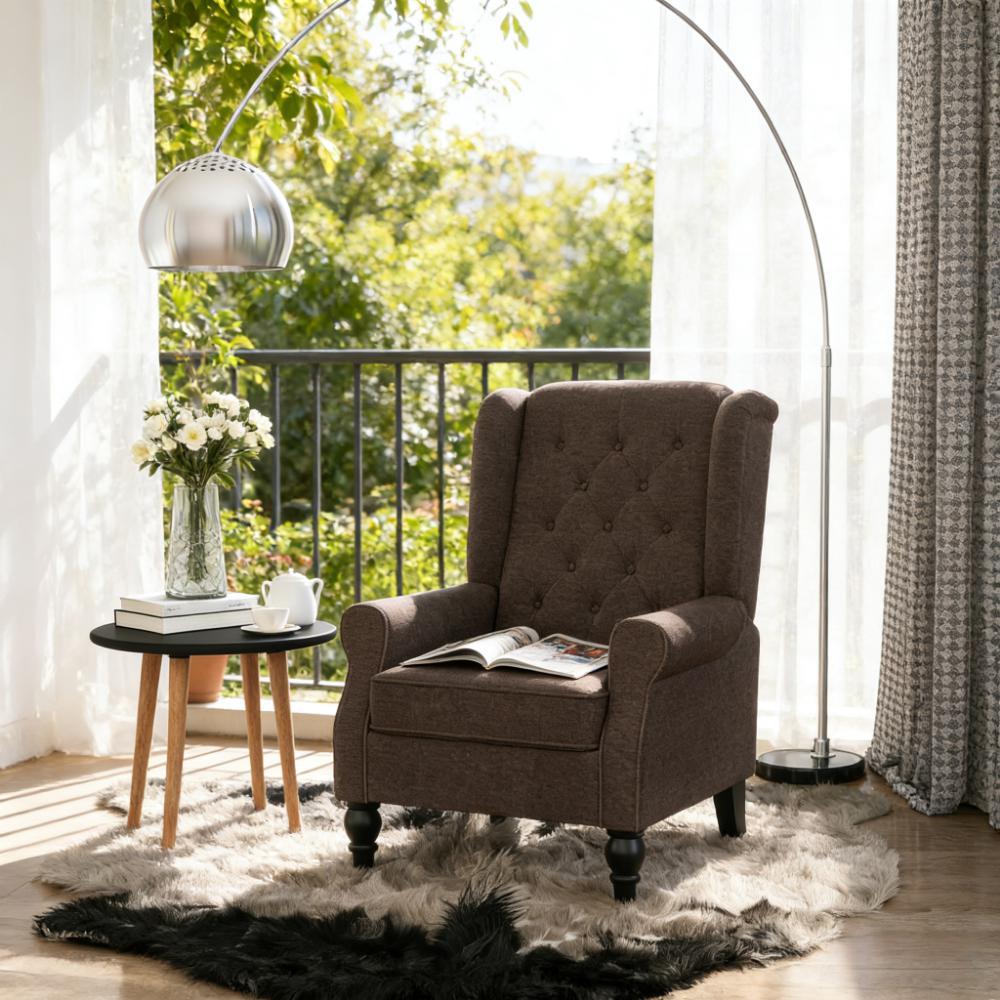 Button-Tufted Lounge Chair,Wingback Accent Chair