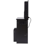 41' Large Size Left Drawer Desktop Vanity Table+Cushioned Stool Dresser Set, 2 AC+2 USB Power Station, Hair Dryer Stand, Extra Large Touch Control LED Mirror, 3-color Switch, EPA, GCC, UL Certificate - Eloy Royal