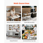 Stainless Steel Table, 24 x 35.4 Inches Food Prep Worktable with Wheels, Kitchen Prep Table with Adjustable Undershelf Workstations for Commercial Kitchen, Restaurant, Hotel and Garage, Outdoor - Eloy Royal